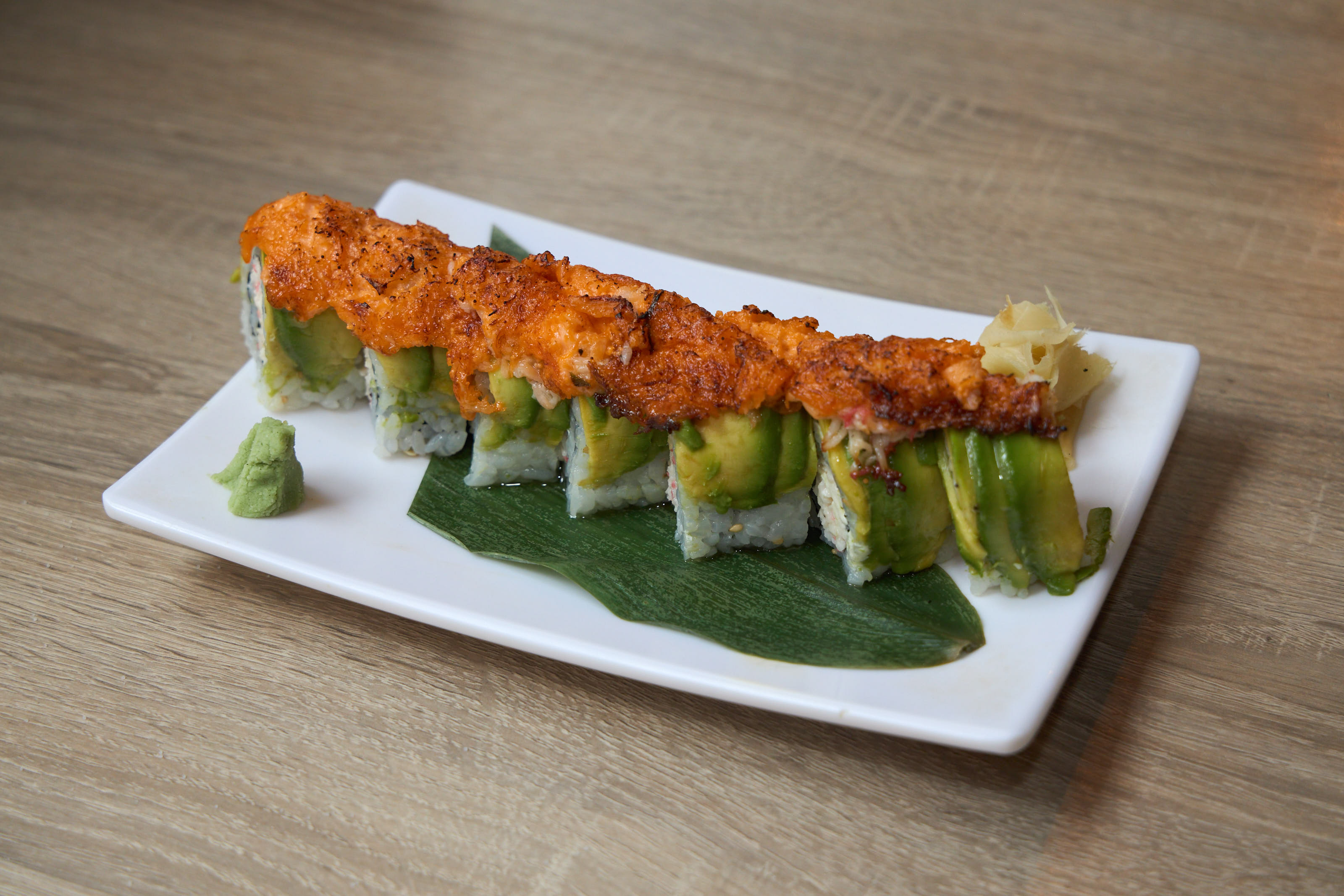 Iron Roll — spicy torched roll with avocado